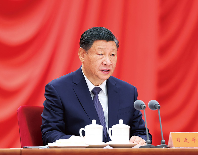 2024年1月8日，中共中央總書記、國家主席、中央軍委主席習(xí)近平在中國共產(chǎn)黨第二十屆中央紀律檢查委員會第三次全體會議上發(fā)表重要講話。 新華社記者 鞠鵬/攝